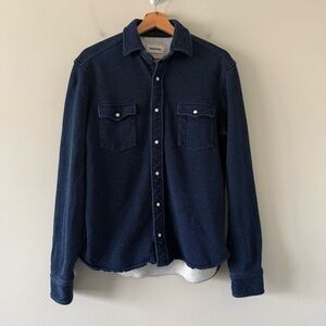 Taylor Stitch Pearl Snap Shirt Western Cowboy Heavyweight Blue Mens Small 38